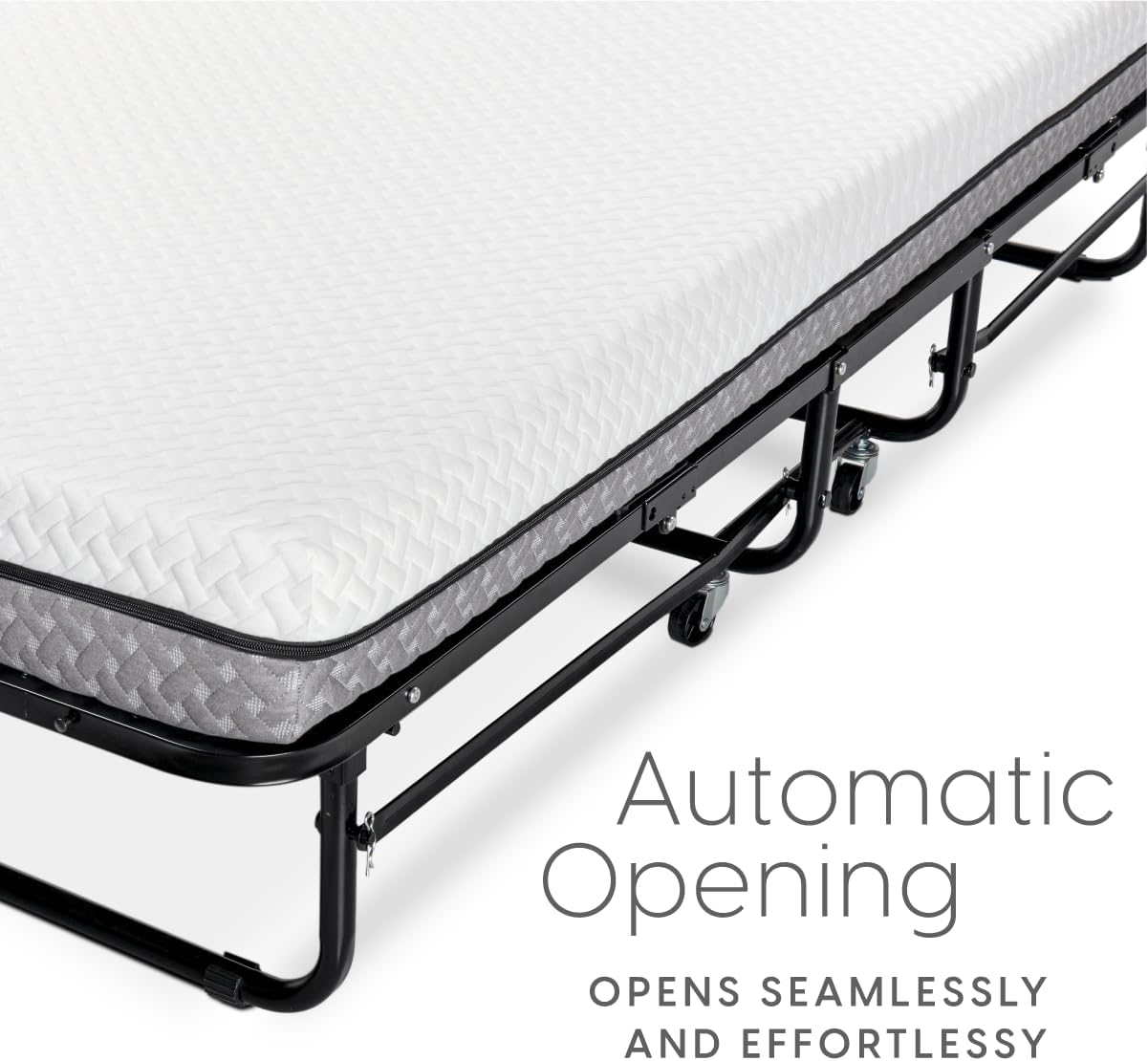 Twin Size Diplomat Folding Bed Compact Rollaway Guest Bed with Memory Foam Mattress & Durable Frame