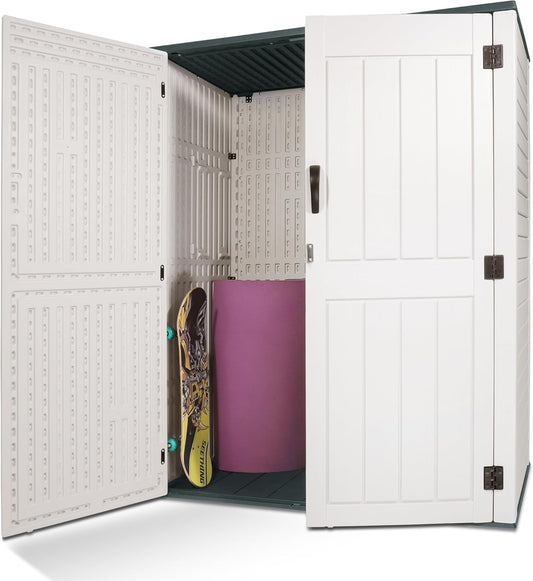 52 Cu Ft Outdoor Storage Cabinet Weatherproof Resin Shed for Tools & Pool Supplies