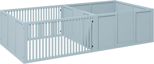 Indoor Dog Whelping Box with Removable Doors for Newborns, 81" x 39" x 20", Gray